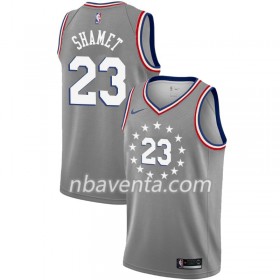 Camiseta Hombre Philadelphia 76ers Landry Shamet 23 2018-19 Nike City Edition Gris Swingman